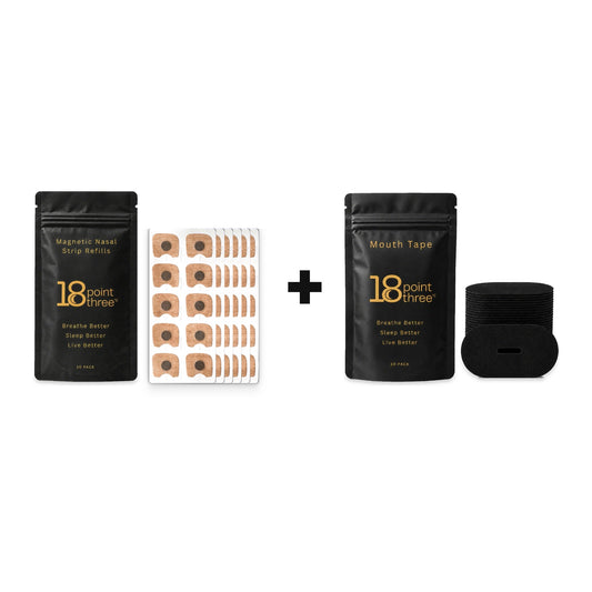 The Sleep Bundle Refill — pouch of magnetic refill patches plus a pouch of Mouth Tape